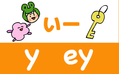 『あいうえおフォニックス』の　y ey いー