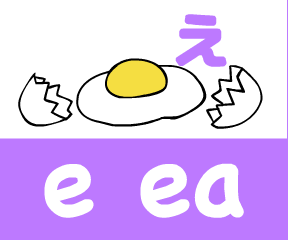 『あいうえおフォニックス』の　e ea え