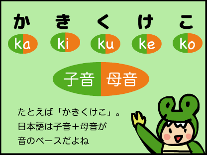 日本語は、子音＋母音、がシラブル（音節）のベース。